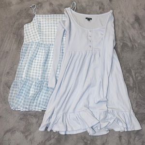 2  blue dresses